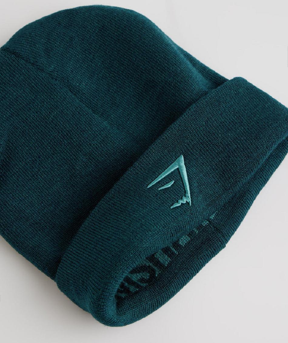 Gymshark Reversable Jacquard Beanie Accessories Šeširi Tirkizne Plave | HR 2101EBC